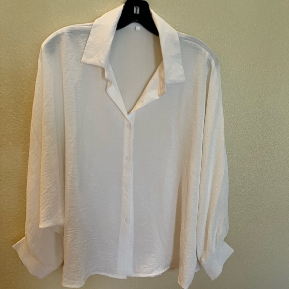 Elegant White Button-Up Blouse
